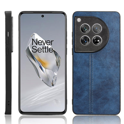 For OnePlus 12 Cow Pattern Sewing Back Cover Phone Case(Blue) by buy2fix