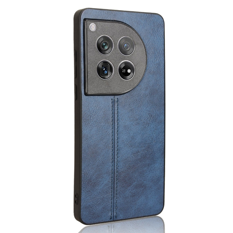 For OnePlus 12 Cow Pattern Sewing Back Cover Phone Case(Blue) by buy2fix
