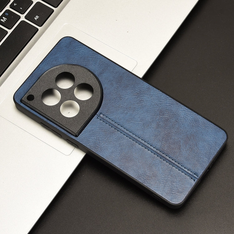For OnePlus 12 Cow Pattern Sewing Back Cover Phone Case(Blue) by buy2fix