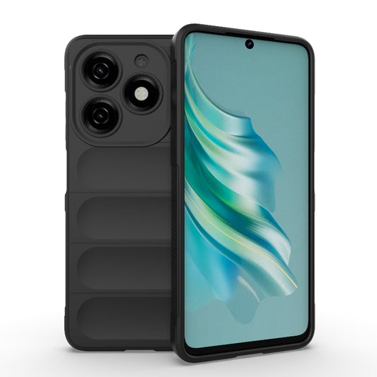 For Tecno Spark 20 Magic Shield TPU + Flannel Phone Case(Black) - Tecno Cases by buy2fix | Online Shopping UK | buy2fix