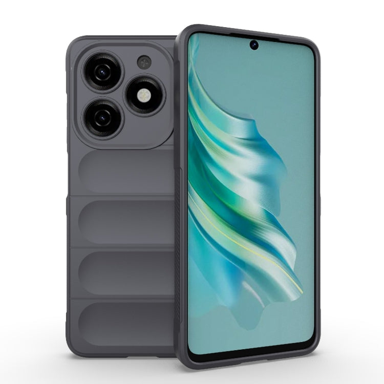 For Tecno Spark 20 Magic Shield TPU + Flannel Phone Case(Dark Grey) by buy2fix