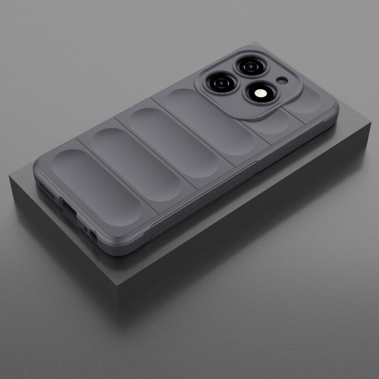 For Tecno Spark 20 Magic Shield TPU + Flannel Phone Case(Dark Grey) by buy2fix
