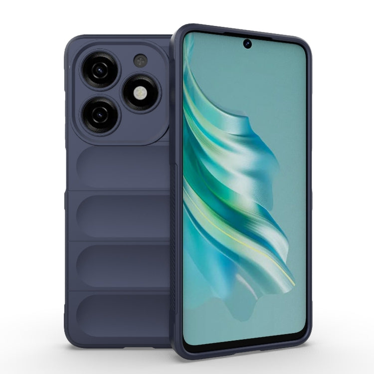 For Tecno Spark 20 Magic Shield TPU + Flannel Phone Case(Dark Blue) by buy2fix