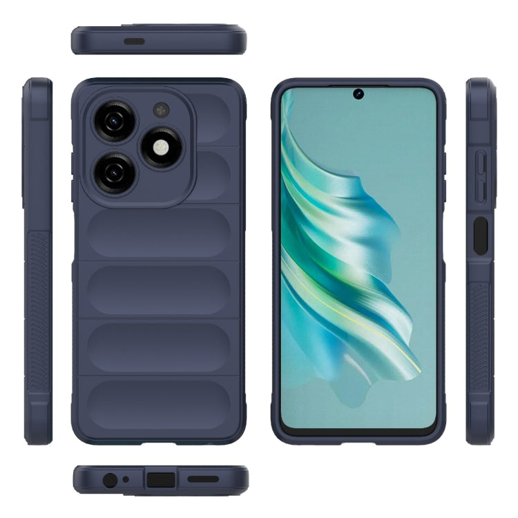 For Tecno Spark 20 Magic Shield TPU + Flannel Phone Case(Dark Blue) by buy2fix