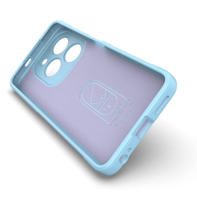 For Tecno Spark 20 Magic Shield TPU + Flannel Phone Case(Dark Blue) by buy2fix