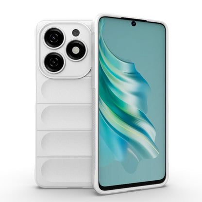 For Tecno Spark 20 Magic Shield TPU + Flannel Phone Case(White) by buy2fix