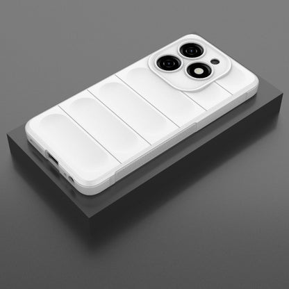 For Tecno Spark 20 Magic Shield TPU + Flannel Phone Case(White) by buy2fix
