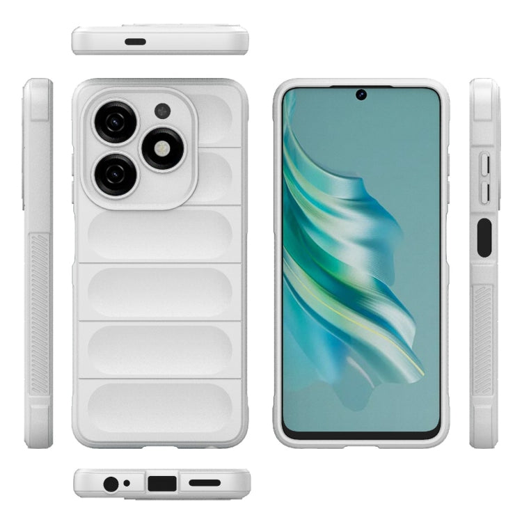 For Tecno Spark 20 Magic Shield TPU + Flannel Phone Case(White) by buy2fix