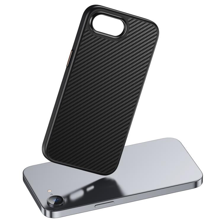 For iPhone 16e Kevlar Fiber Shockproof MagSafe Phone Case(Black) - iPhone 16e Cases by buy2fix | Online Shopping UK | buy2fix