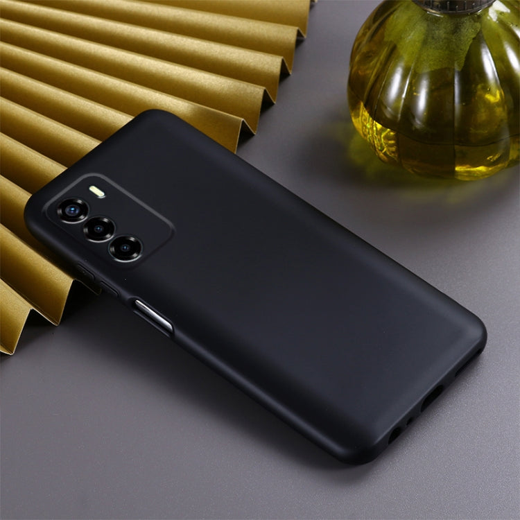 For ZTE Blade V40 Smart Pure Color Liquid Silicone Shockproof Phone Case(Black) - ZTE Cases by buy2fix | Online Shopping UK | buy2fix