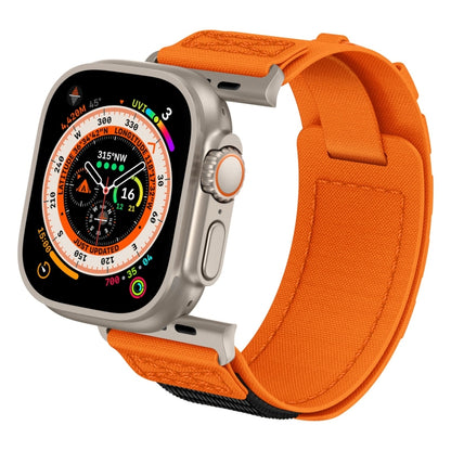 For Apple Watch Ultra 49mm Nylon Braided Rope Orbital Watch Band(Orange) - Watch Bands by buy2fix | Online Shopping UK | buy2fix