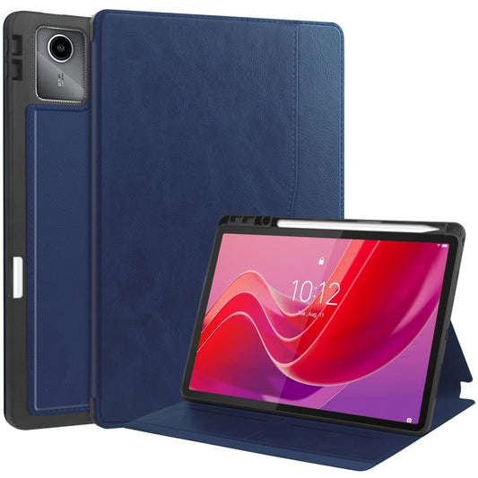 For Lenovo Tab M11/ Xiaoxin Pad 11 2024 Ultimate Pure Color Leather Smart Tablet Case(Dark Blue) - Lenovo by buy2fix | Online Shopping UK | buy2fix