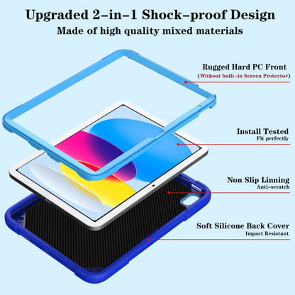 For iPad 2025 / 2022 Punk Stand PC Hybrid Silicone Tablet Case with Shoulder Strap(Blue) - iPad 2025 / 2022 Cases by buy2fix | Online Shopping UK | buy2fix