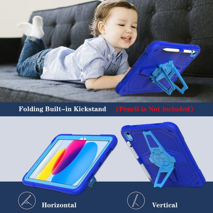 For iPad 2025 / 2022 Punk Stand PC Hybrid Silicone Tablet Case with Shoulder Strap(Blue) - iPad 2025 / 2022 Cases by buy2fix | Online Shopping UK | buy2fix