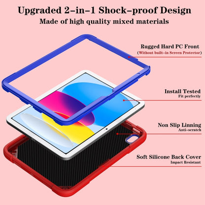 For iPad 2025 / 2022 Punk Stand PC Hybrid Silicone Tablet Case with Shoulder Strap(Red Blue) - iPad 2025 / 2022 Cases by buy2fix | Online Shopping UK | buy2fix