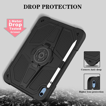 For iPad 2025 / 2022 Punk Stand PC Hybrid Silicone Tablet Case with Shoulder Strap(Black) - iPad 2025 / 2022 Cases by buy2fix | Online Shopping UK | buy2fix