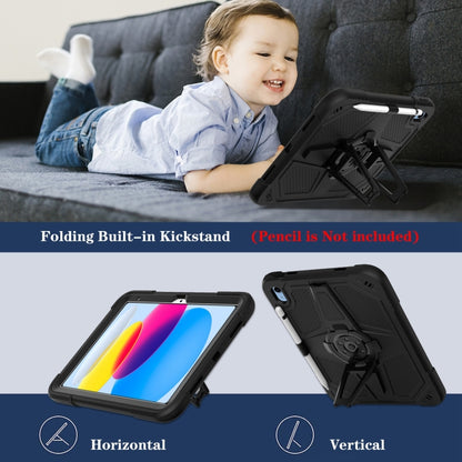 For iPad 2025 / 2022 Punk Stand PC Hybrid Silicone Tablet Case with Shoulder Strap(Black) - iPad 2025 / 2022 Cases by buy2fix | Online Shopping UK | buy2fix
