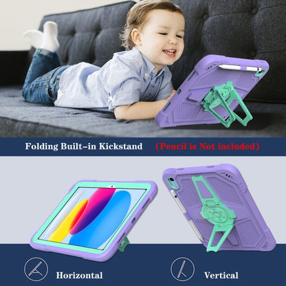 For iPad 2025 / 2022 Punk Stand PC Hybrid Silicone Tablet Case with Shoulder Strap(Purple Teal) - iPad 2025 / 2022 Cases by buy2fix | Online Shopping UK | buy2fix