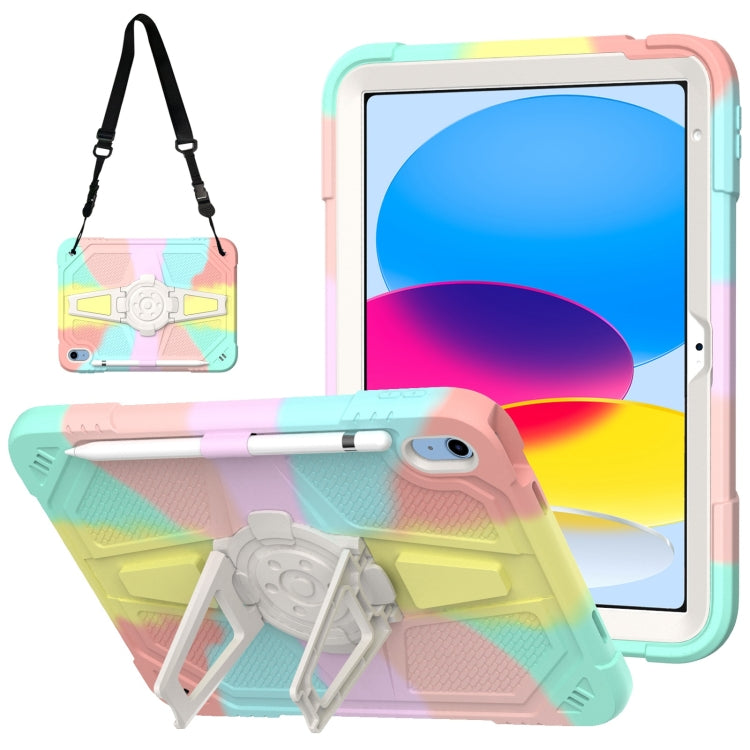 For iPad 2025 / 2022 Punk Stand PC Hybrid Silicone Tablet Case with Shoulder Strap(Colorful) - iPad 2025 / 2022 Cases by buy2fix | Online Shopping UK | buy2fix