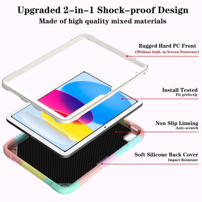 For iPad 2025 / 2022 Punk Stand PC Hybrid Silicone Tablet Case with Shoulder Strap(Colorful) - iPad 2025 / 2022 Cases by buy2fix | Online Shopping UK | buy2fix