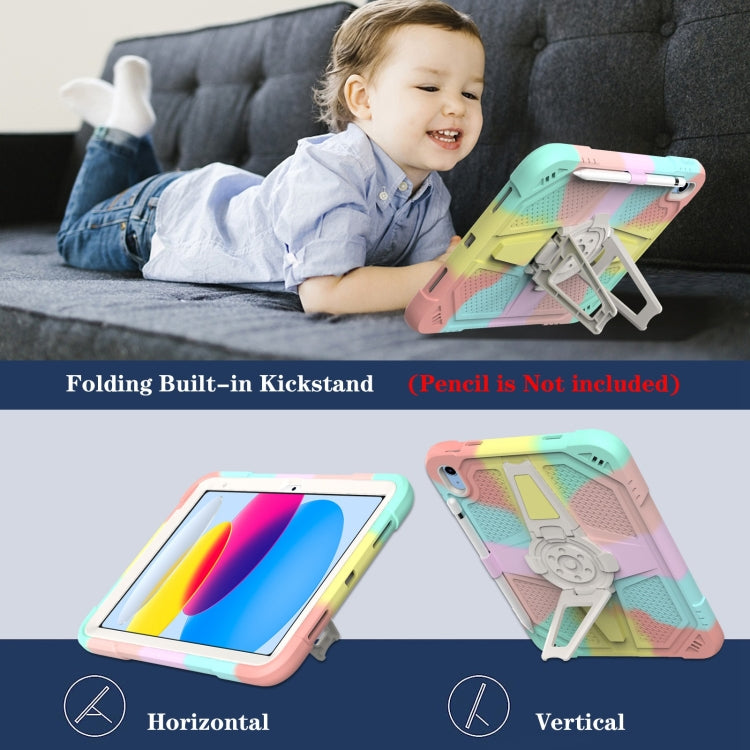 For iPad 2025 / 2022 Punk Stand PC Hybrid Silicone Tablet Case with Shoulder Strap(Colorful) - iPad 2025 / 2022 Cases by buy2fix | Online Shopping UK | buy2fix
