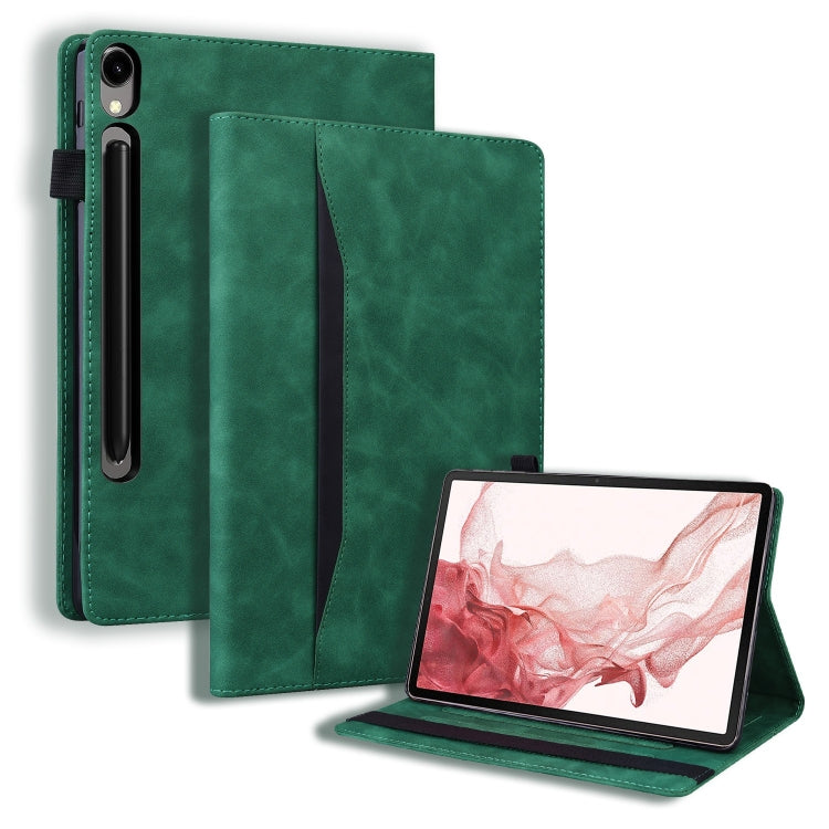 For Samsung Galaxy Tab S9+ /S8+ /S7+ Splicing Shockproof Smart Leather Tablet Case(Green) - Galaxy Tab S9+ Cases by buy2fix | Online Shopping UK | buy2fix