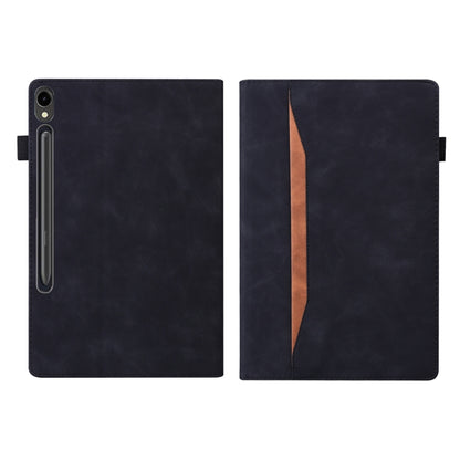 For Samsung Galaxy Tab S9+ /S8+ /S7+ Splicing Shockproof Smart Leather Tablet Case(Black) - Galaxy Tab S9+ Cases by buy2fix | Online Shopping UK | buy2fix