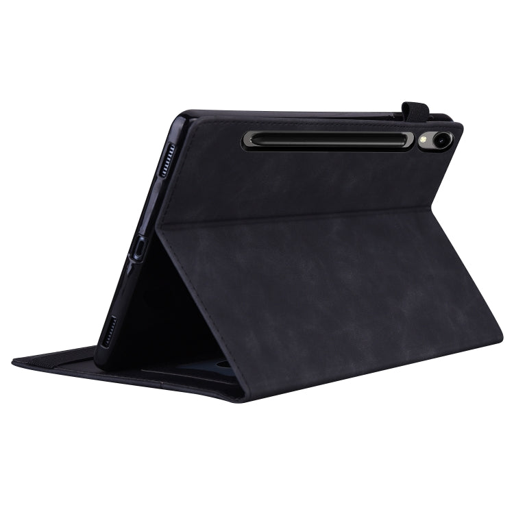 For Samsung Galaxy Tab S9+ /S8+ /S7+ Splicing Shockproof Smart Leather Tablet Case(Black) - Galaxy Tab S9+ Cases by buy2fix | Online Shopping UK | buy2fix