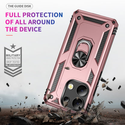 For Xiaomi Redmi Note 13 4G Shockproof TPU + PC Phone Case with Holder(Rose Gold) - Note 13 Cases by buy2fix | Online Shopping UK | buy2fix