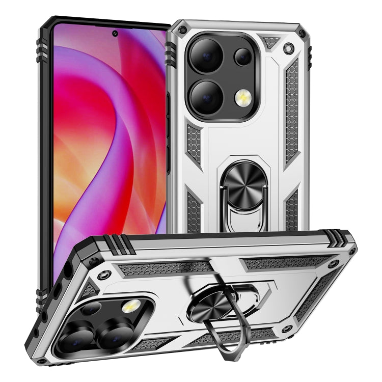 For Xiaomi Redmi Note 13 Pro+ 5G Shockproof TPU + PC Phone Case with Holder(Silver) - Note 13 Pro+ Cases by buy2fix | Online Shopping UK | buy2fix