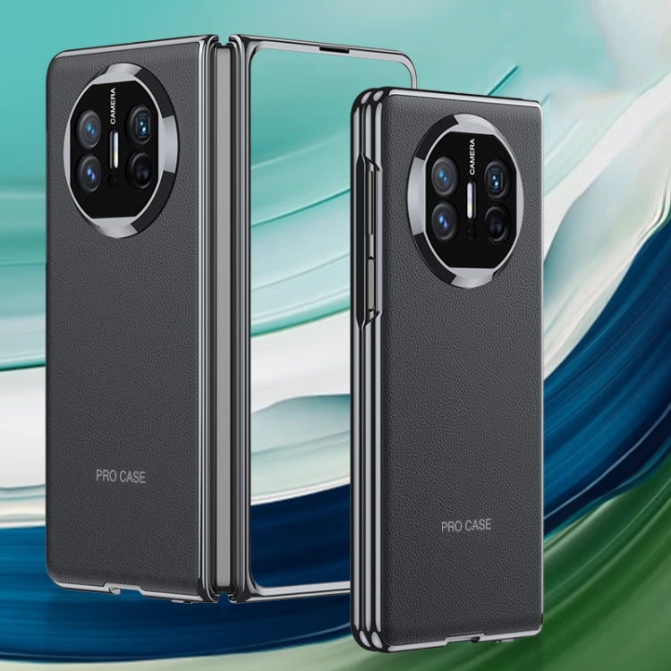 For Huawei Mate X5 GKK Leather Ultra-thin Electroplating Shockproof Phone Case(Black) by GKK