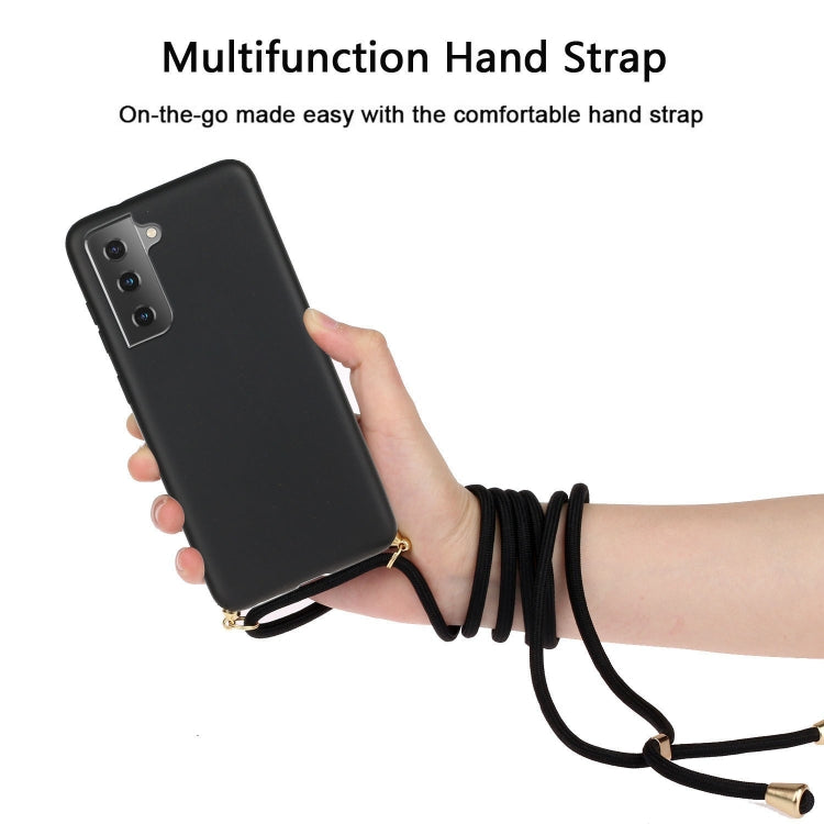 For Samsung Galaxy A15 5G Wheat Straw Material + TPU Phone Case with Lanyard(Black) - Galaxy Phone Cases by buy2fix | Online Shopping UK | buy2fix