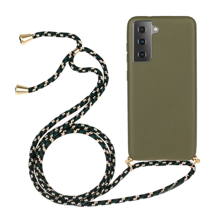 For Samsung Galaxy A05s EU Wheat Straw Material + TPU Phone Case with Lanyard(Army Green) - Galaxy Phone Cases by buy2fix | Online Shopping UK | buy2fix