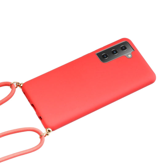 For Samsung Galaxy S24+ 5G Wheat Straw Material + TPU Phone Case with Lanyard(Red) by buy2fix