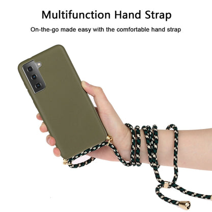 For Samsung Galaxy A25 Global Wheat Straw Material + TPU Phone Case with Lanyard(Army Green) - Galaxy Phone Cases by buy2fix | Online Shopping UK | buy2fix