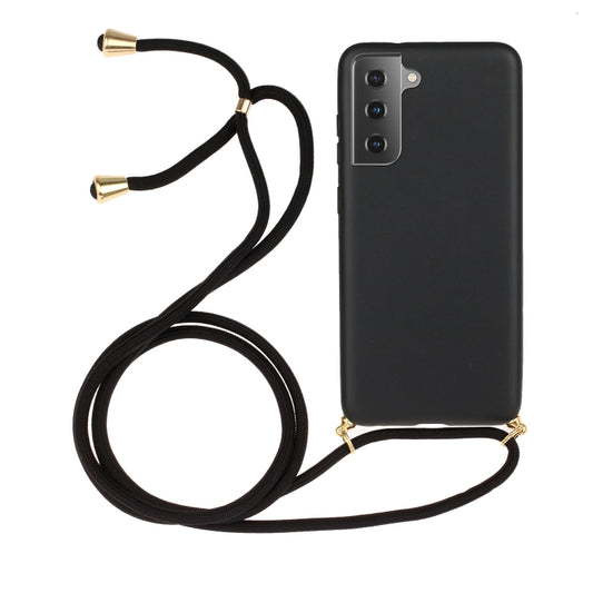 For Samsung Galaxy A25 Global Wheat Straw Material + TPU Phone Case with Lanyard(Black) - Galaxy Phone Cases by buy2fix | Online Shopping UK | buy2fix