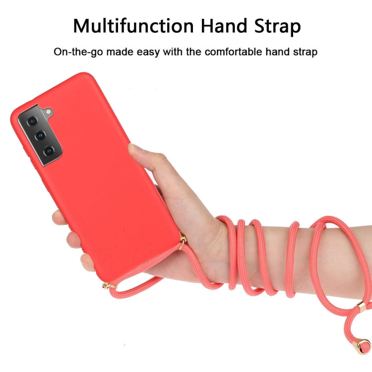 For Samsung Galaxy A35 5G Wheat Straw Material + TPU Phone Case with Lanyard(Red) - Galaxy Phone Cases by buy2fix | Online Shopping UK | buy2fix