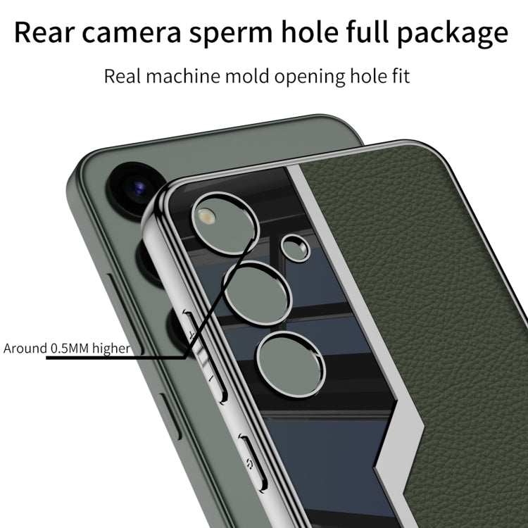 For For Samsung Galaxy S24+ 5G GKK Plating TPU + Leather Supercar Full Coverage Phone Case(Grey) - Galaxy S24+ 5G Cases by GKK | Online Shopping UK | buy2fix