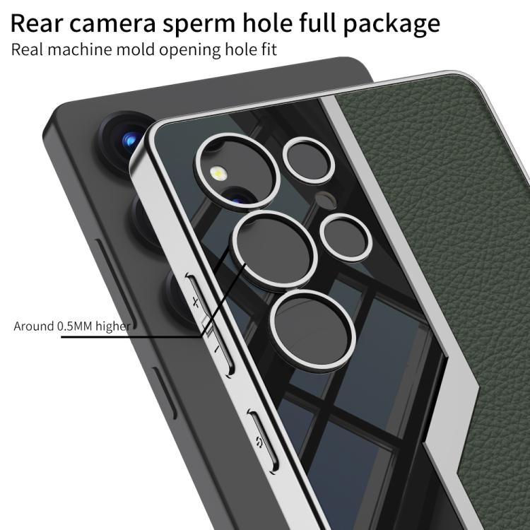 For Samsung Galaxy S25 Ultra 5G GKK Plating TPU + Leather Supercar Full Coverage Phone Case(Grey) - Galaxy S25 Ultra 5G Cases by GKK | Online Shopping UK | buy2fix