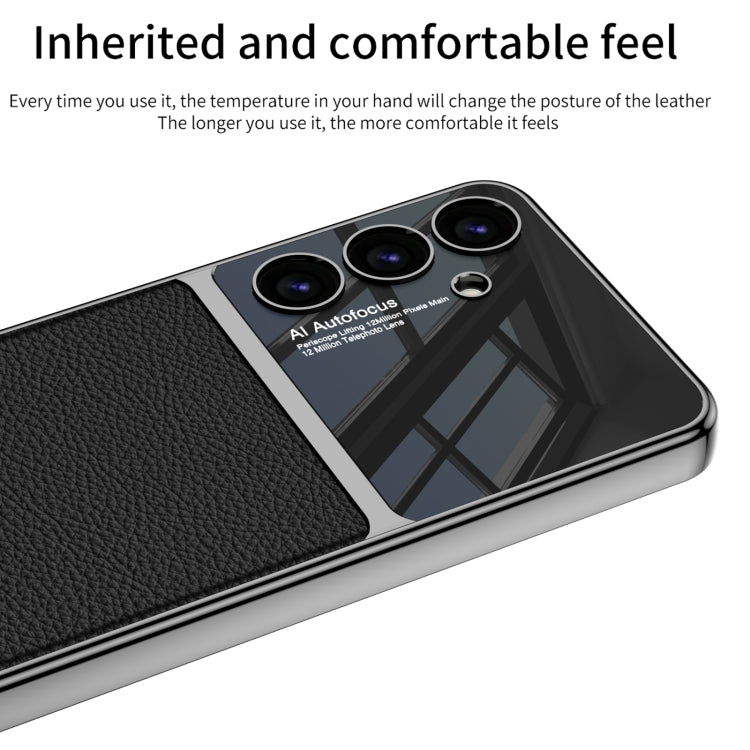 For Samsung Galaxy S24 5G GKK Plating TPU + Leather Full Coverage Phone Case(Carbon Fibre) by GKK