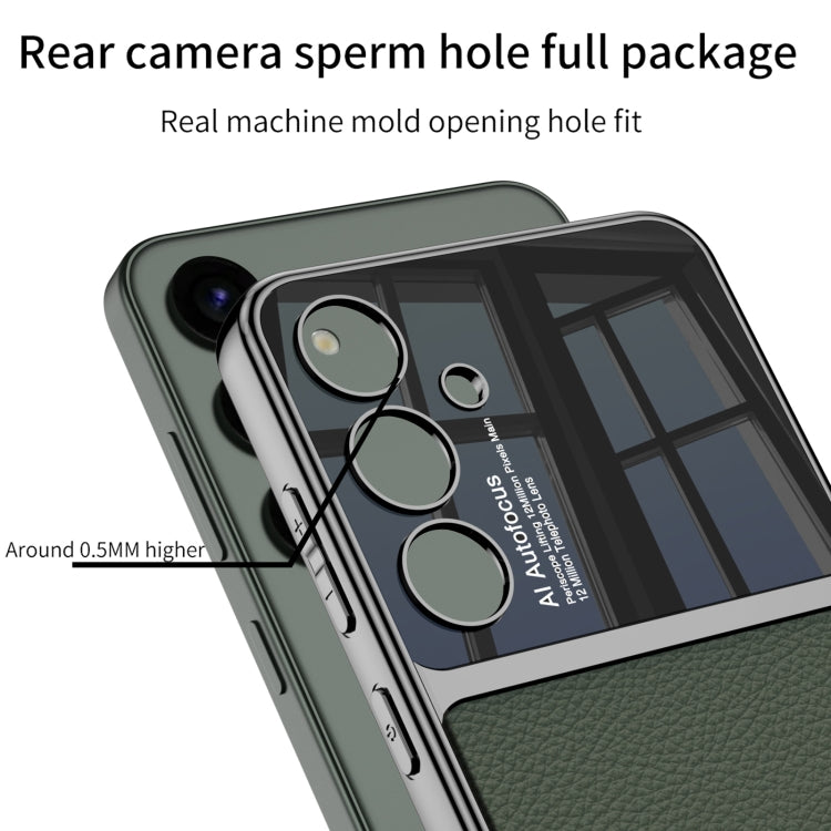 For Samsung Galaxy S24 5G GKK Plating TPU + Leather Full Coverage Phone Case(Carbon Fibre) by GKK