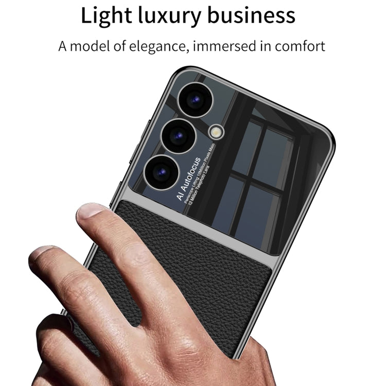 For Samsung Galaxy S24 5G GKK Plating TPU + Leather Full Coverage Phone Case(Carbon Fibre) by GKK
