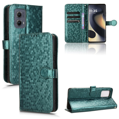 For Motorola Edge 5G 2024 Honeycomb Dot Texture Leather Phone Case(Green) - Motorola Cases by buy2fix | Online Shopping UK | buy2fix