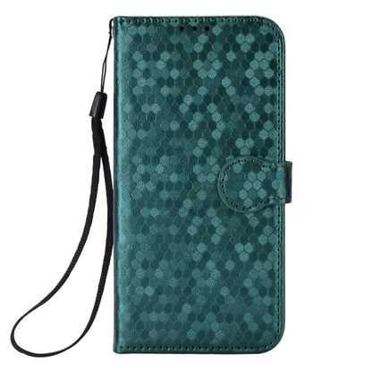 For Motorola Edge 5G 2024 Honeycomb Dot Texture Leather Phone Case(Green) - Motorola Cases by buy2fix | Online Shopping UK | buy2fix