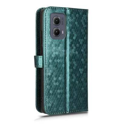 For Motorola Edge 5G 2024 Honeycomb Dot Texture Leather Phone Case(Green) - Motorola Cases by buy2fix | Online Shopping UK | buy2fix