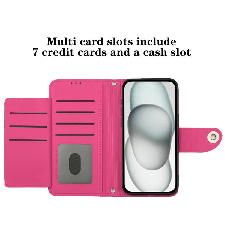 For Google Pixel 10 Pro XL 5G Global Rhombic Texture Flip Leather Phone Case with Lanyard(Rose Red) - Google Cases by buy2fix | Online Shopping UK | buy2fix