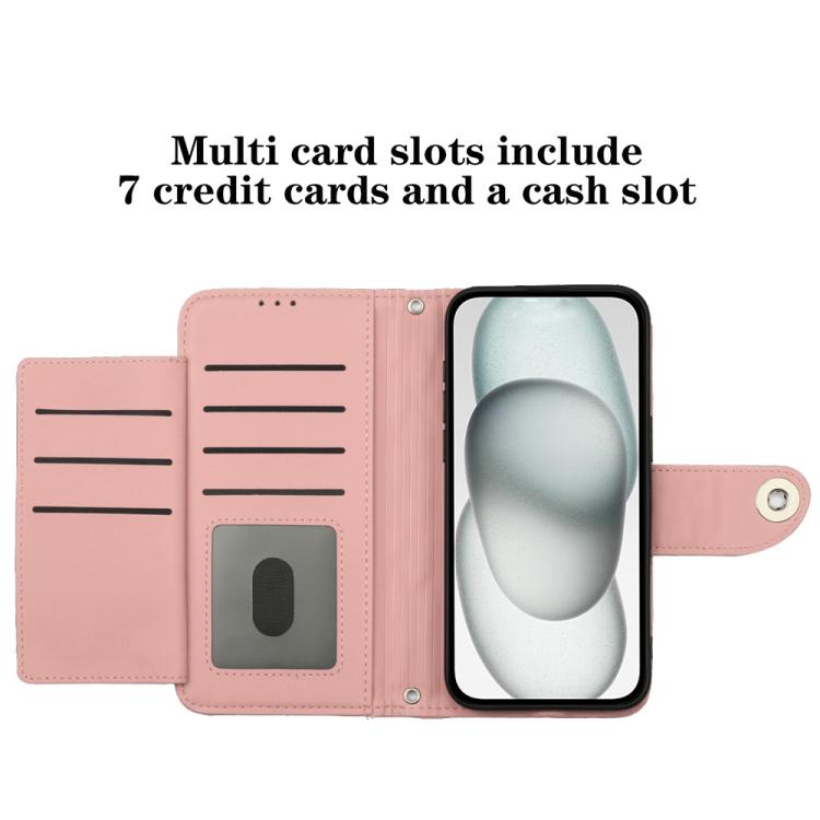 For Google Pixel 10 5G Global Rhombic Texture Flip Leather Phone Case with Lanyard(Coral Pink) - Google Cases by buy2fix | Online Shopping UK | buy2fix