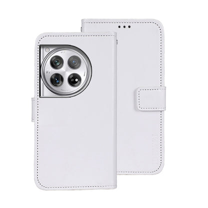 For OnePlus 12 idewei Crazy Horse Texture Leather Phone Case(White) - OnePlus Cases by idewei | Online Shopping UK | buy2fix