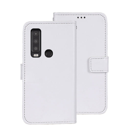 For CAT S75 idewei Crazy Horse Texture Leather Phone Case(White) by idewei