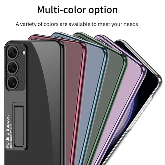 For Samsung Galaxy S24+ 5G GKK Electroplating Full Coverage Protective Phone Case with Holder(Green) by GKK